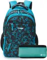 Рюкзак Torber CLASS X, голубой с орнаментом, полиэстер, 45 x 30 x 18 см + Пенал в !