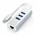USB-хаб Satechi Type-C 2-in-1 USB 3.0 Aluminum 3 Port Hub and Ethernet Port. Интерфейс Type-C. Цвет серебристый.