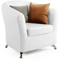 Кресло Евро белая экокожа