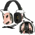 Тактические стрелковые наушники Earmor M32 PLUS (розовые) шумоподавление, IPX5, PTT