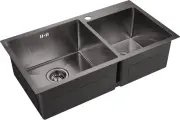 Кухонная мойка Emar EMB-210 PVD Nano Dark 78x43 см, вороненая сталь
