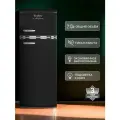 Холодильник TESLER RT-215 BLACK, 128л, двухкамерный, А+, морозильная камера сверху, ретро-стиль