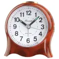 Будильник кварцевый с подсветкой и повтором сигнала гранат PT097-М4 цвет и фактура под тёмное дерево, размер 8х9 см