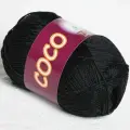 Пряжа VITA cotton COCO Vita, черный - 3852, 100% мерсеризованный хлопок, 5 мотков, 50 г, 240 м.