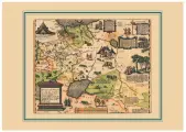 Карта России, Московии и Тартарии старинная, 1562 г, интерьерная карта, бумага, 68х48 см