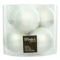 Набор стеклянных шаров 8 см белый mix, 6 шт