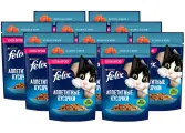 FELIX аппетитные кусочки для взрослых кошек с форелью в желе пауч 75 гр х 10 шт