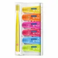 BE YOU Набор зубных паст Шесть вкусов, 6х10 ml + Ультрамягкая зубная щетка CS5460 (желтая)