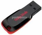Флеш-память SanDisk Cruzer Blade, 128Gb, USB 2.0, ч/крас, SDCZ50-128G-B35