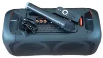 Колонка акустическая Караоке) POWERFUL 1176 Подсветка Пульт Микрофон Bluetooth AUX Usb Micro-CD FM AUX Ремень переноски