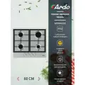 Газовая варочная панель Ardo MH64GCX2 60 см, чугунные решетки, газ-контроль, автоматический электроподжиг, серебристый