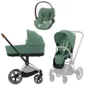 Универсальная Детская коляска NEW Cybex Priam IV модульная 2 в 1 Leaf Green шасси brown chrome