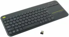 Клавиатура беспроводная Logitech K400 PLUS, русская гравировка, черный