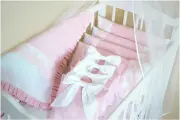 300-D Бортики в кроватку-DaEl kids-комплект в детскую кроватку Зефирка (цвет-розовый) (11 предметов)