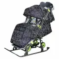 Санки-коляска детские с выдвижными колесами GALAXY Кидс 3-1 (круги на черном)