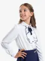 Школьная рубашка Kapika, размер 158, белый/бежевый