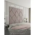 Мягкая стеновая панель, изголовье для кровати 180x60 см, цвет пудровый
