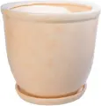 Горшок Кедр №2, керамический, бежевый, с поддоном, 8л, d25см