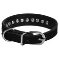 Для ежедневного использования ошейник Пижон Бархат и стразы, длина ошейника 30.5 см, 1 шт., черный, XXL
