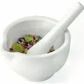 Ступка с пестиком Gefu мацино 89083, d7,7 см, фарфор, белая