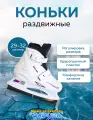 Коньки BlackAqua AS-402 , нейлон/пластик, раздвижные, р-р 29-32 белые.