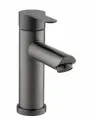 Смеситель для умывальника с круглым изливом 10 см, графитовый