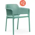 Комплект из 2-х садовых обеденных кресел NARDI Net, Италия, цвет ментоловый