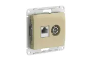 Розетка телевизионная/ компьютерная Systeme Electric Glossa встраиваемая титан TV/ RJ45 (GSL000489)