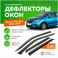 Дефлекторы боковых окон Renault Sandero 2, Stepway (Рено Сандеро, Степвей) 2014-2022, ветровики на двери автомобиля, ТТ