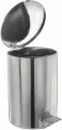 Ведро мусорное с педалью 10 литров, усиленное, кольцо под мешок, хром, нержавеющая сталь, титан