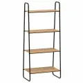 Стеллаж ZMI CТCП24 Ч Скандинавия-24 на металлокаркасе 650х385х1470мм, 4 полки ЛДСП, черный/дуб