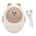 Грелка для рук Power Bank 2 в 1 Cute Bear USB Аккумуляторная 3 передачи Портативная электрическая грелка для рук Карманный обогреватель для кемпинга на открытом воздухе Рождественские подарки Бежевый