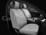 Накидки для Geely Monjaro Coolray Tugella Emgrand / Джили Атлас Atlas Pro и др. на передние сиденья SOTA FRONT ромб (соты) Велюр Серый