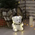 Светодиодная фигура «Мишка» 15×16×12 см, флок, батарейки CR2032×2 (не в комплекте), свечение тёплое белое