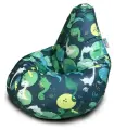Кресло мешок MyPuff, бескаркасное кресло для детей, размер XL, оксфорд, Приключения Дино