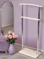 Вешалка напольная для одежды Эд для брюк и юбок МДФ и металл 105,5 см цвет дуб беленый