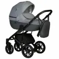 Коляска 2 в 1 Indigo MIO S 04 (т. серая кожа+св. серый)