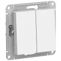 Переключатель двухклавишный белый сх.6, 10АХ, механизм Schneider Electric AtlasDesign (комплект 9шт)