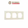 Рамка из стекла на 3 поста Werkel Favorit W0031141, цвет молочный