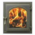 Дверца каминная Везувий 270 со стеклом чугунная топочная (Бронза)