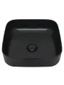 AQM5011 Раковина накладная квадратная, цвет черный матовый. 390x390x130