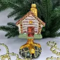 Irena-Co елочная игрушка, стекло Избушка на курьих ножках (12,5х7,5х7см)