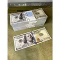 Набор бутафорских денег с настоящей лентой: 5 пачек 100 долларов нового образца 50 000 $ реквизит