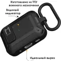 Чехол на Airpods Pro 2 (и 1) защитный, Aulumu A19, с замком и карабином, черный