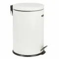 Ведро мусорное с педалью 20 литров Classic, белое глянцевое, металлическое, со съемным внутренним ведром, LAIMA, 604949
