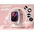 Умные часы / Смарт часы для мужчин и женщин, розовые + 5 ремешков и пленка для экрана в подарок!
