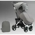 Прогулочная коляска Baballo Future 2024 Бабало снег на сером=рюкзак на белой раме