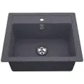 Врезная кухонная мойка 50.5х58.5см, VIGRO VG204, полированное темно-серый