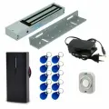 Электромагнитный замок комплект для офиса со считывателем (черный) и бесконтактными брелками / удержание 280 кг