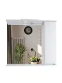 Шкаф-зеркало с подсветкой Vannika Flavia 80 для ванной комнаты, белый